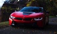 BMW I8 Frozen Red Satin Conform Chrome Folierung Tuning 11 190x115