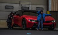 BMW I8 Frozen Red Satin Conform Chrome Folierung Tuning 5 190x115