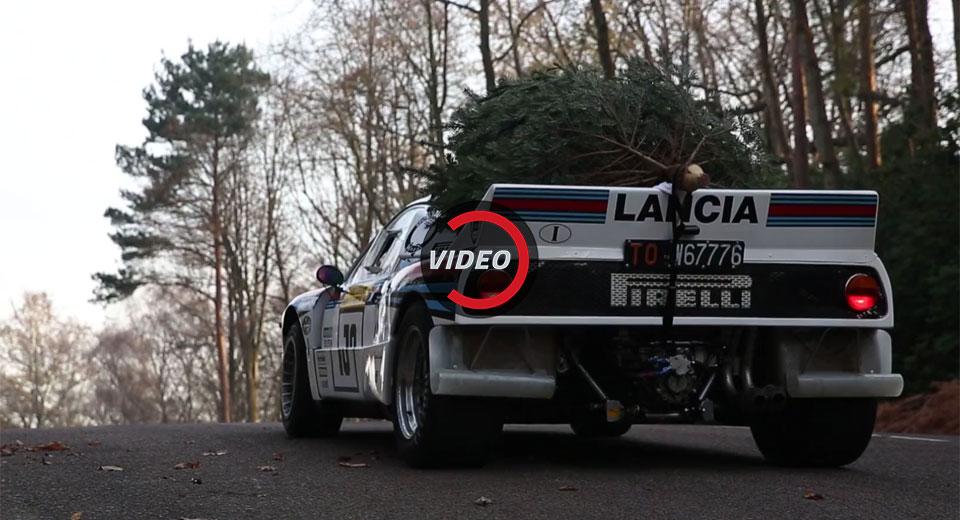 Hooning Lancia 037 Weihnachtsbaum Tuning Video: Hooning im Lancia 037 mit Weihnachtsbaum auf dem Dach