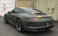 Porsche 911 R (991) in Army Green from the tuner RDBLA auto shop