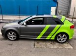 BB Folien Audi A3 S3 8P avec graphite et feuillage vert néon