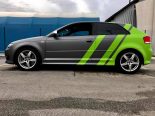 Audi A3 S3 8P met grafiet- en neongroene folie van BB Folien