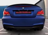 Schickes BMW 1M E82 Coupe in Mattblau von BB-Folien