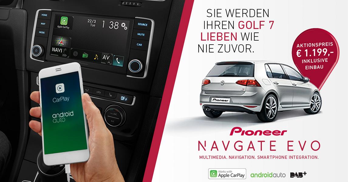 VW Golf NavgateEvo online Tuning Volkswagen VW Golf VII ab sofort mit Pioneer NAVGATE EVO System möglich