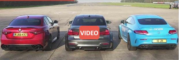 BMW M3 vs. Alfa Romeo vs. Mercedes C63 AMG dragrace 1 Video: Dragrace   BMW M3 vs. Alfa Romeo vs. Mercedes C63 AMG
