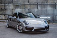 Porsche 911 (991) Turbo on HRE P200 rims in silver