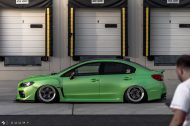 Subaru WRX Sti on Volk Alu's & with full lamination in metallic green