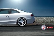 White 20 inches HRE P101 rims on the white Audi RS5 Coupe
