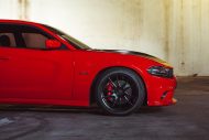Rohana Wheels RF2 rims on the bright red Dodge Charger