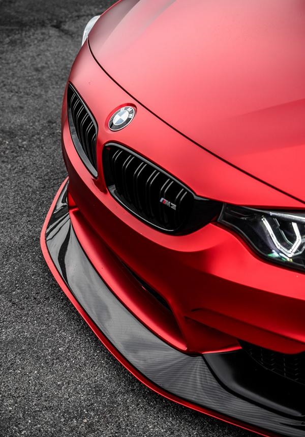 New - BMW F80 M3 in Satin-Red now on Brixton PF5 rims