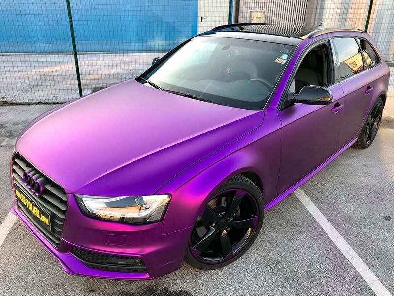 Audi A4 Avant B8 Tuning Purple Pink Mattschwarz Folierung 1