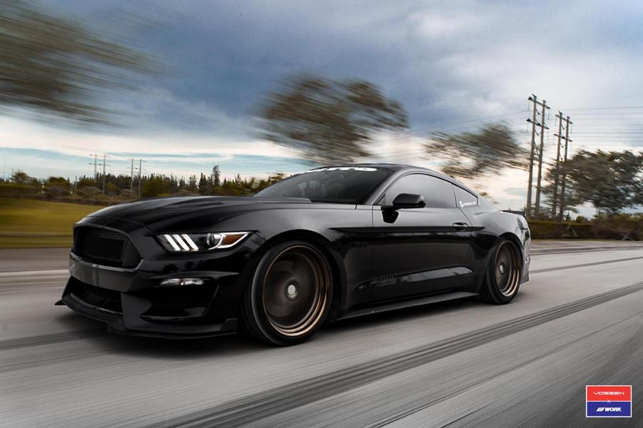 Evil - Bagged Ford Mustang GT on Vossen VWS-3 rims