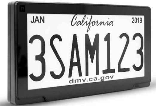 Digitale Nummernschilder USA E Ink Kennzeichen statt Blechschild   in Sacramento erlaubt