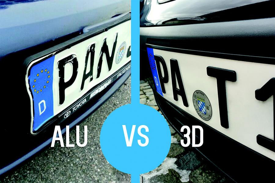 Alu VS 3d neu Voll zugelassen und perfekt für optisches Tuning: die elastischen 3D Kennzeichen!