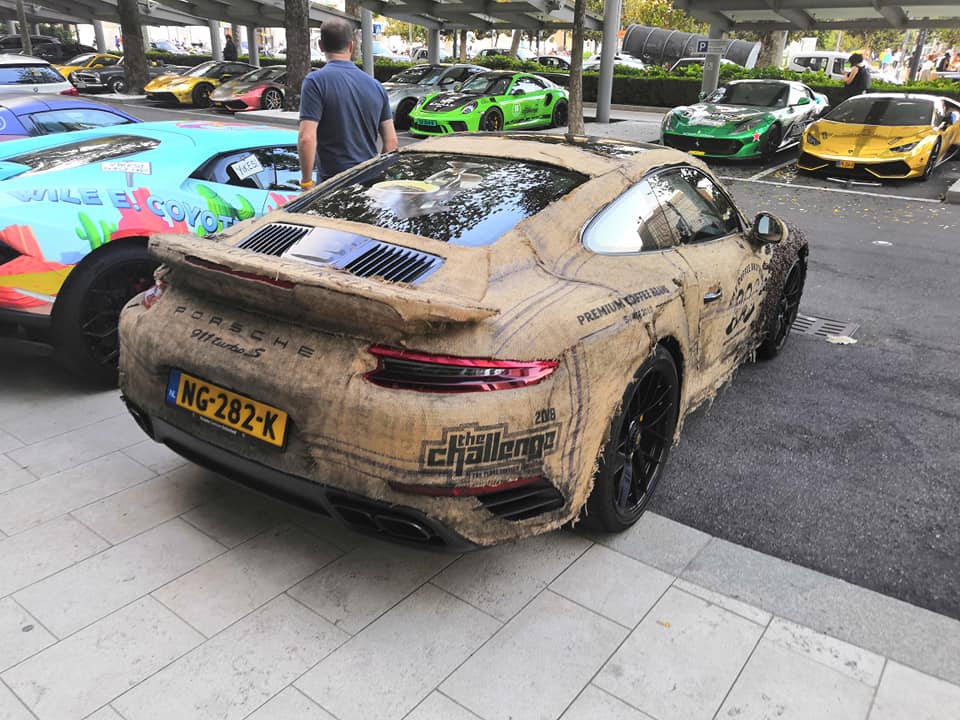 Real coffee bean: Porsche 911 with "Coffee Brother" wrap