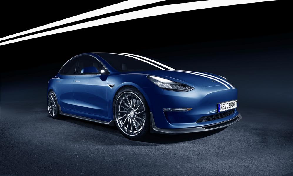 Kit corps carbone 2 x RevoZport R-centric sur le modèle Tesla 3