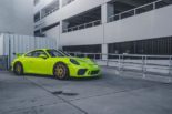 Golden ADV5.0 Alus on the Porsche 911 GT3 in Acid Green