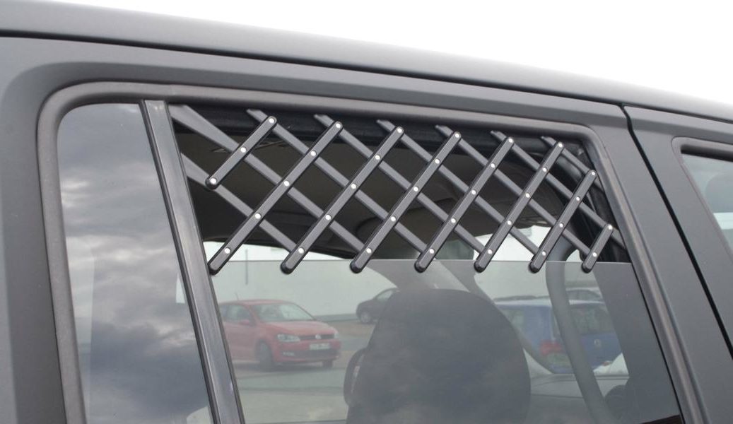 X AUTOHAUX Auto Abtrennung Tier Frischluftgitter für Autofenster Fenstergitter Autogitter Lüftungsgitter,faltbar,beide Fensters 