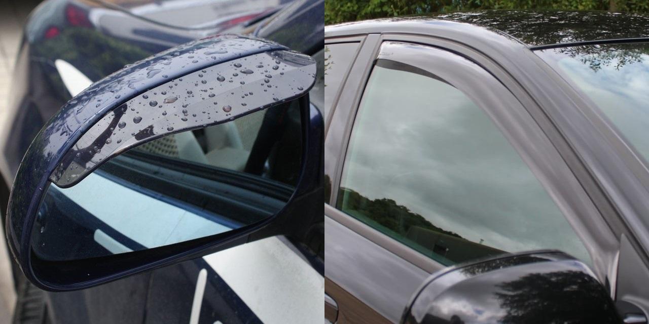2 Spoiler specchietti retrovisori anti pioggia parapioggia tutti i modelli auto 