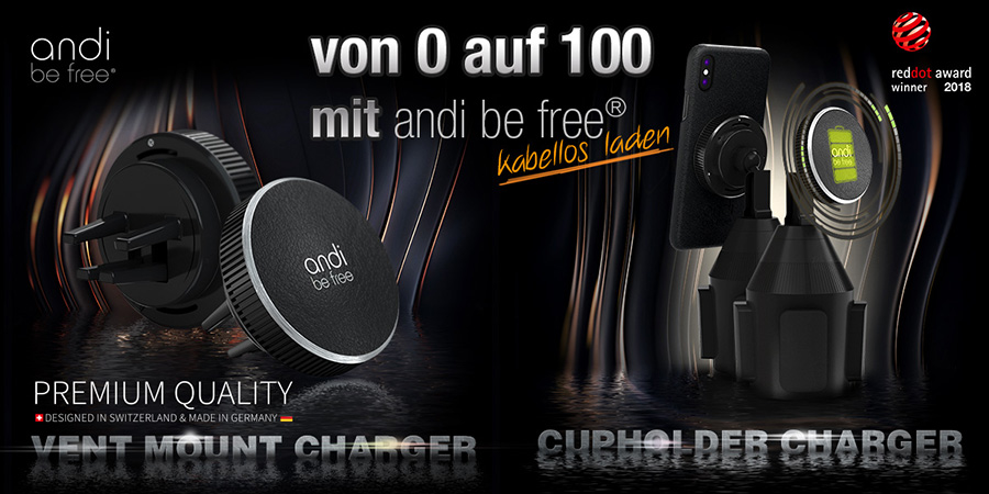 Wireless Charging: Euer kabelloses, magnetisches Handy Ladegerät von andi be free® im Auto