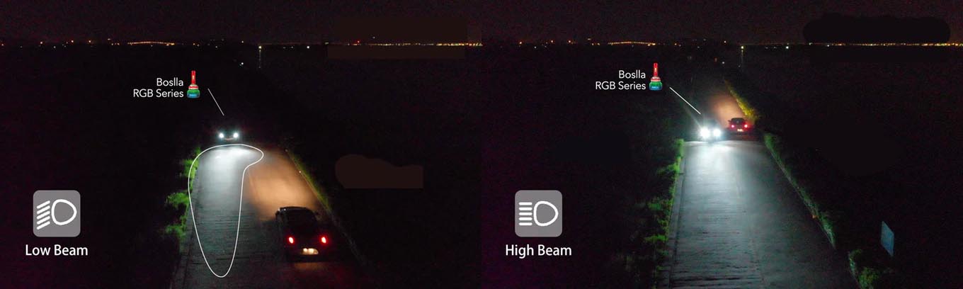 Boslla RGB low beam and high beam Boslla RGB: die hellste LED Glühbirne für Autos auf Kickstarter