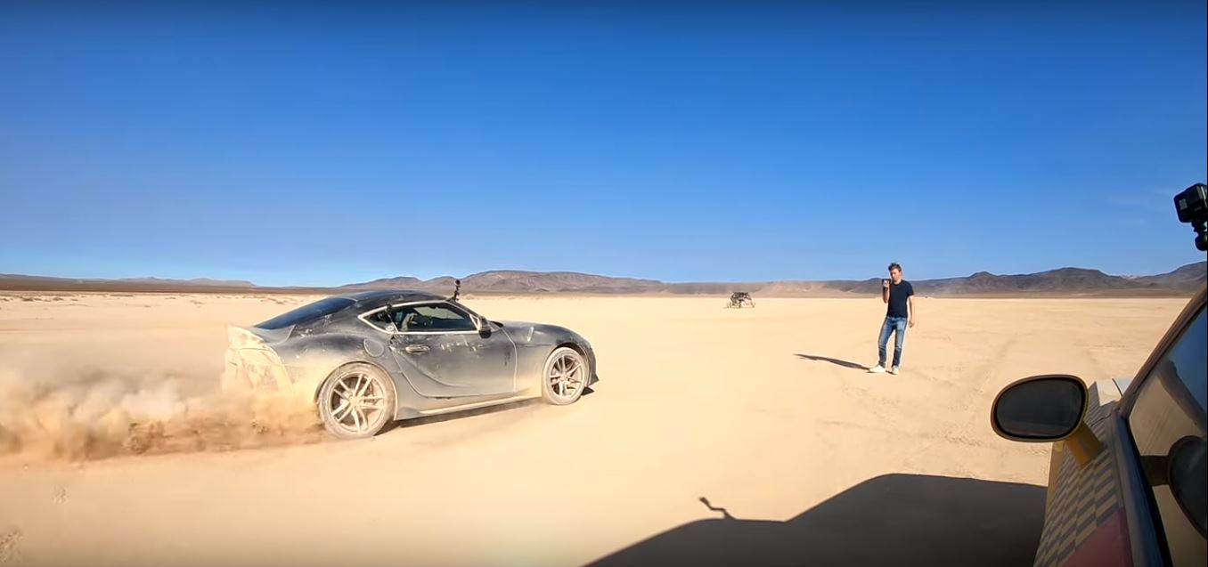 Desert Drag Race Toyota Supra Vs. Dodge Demon