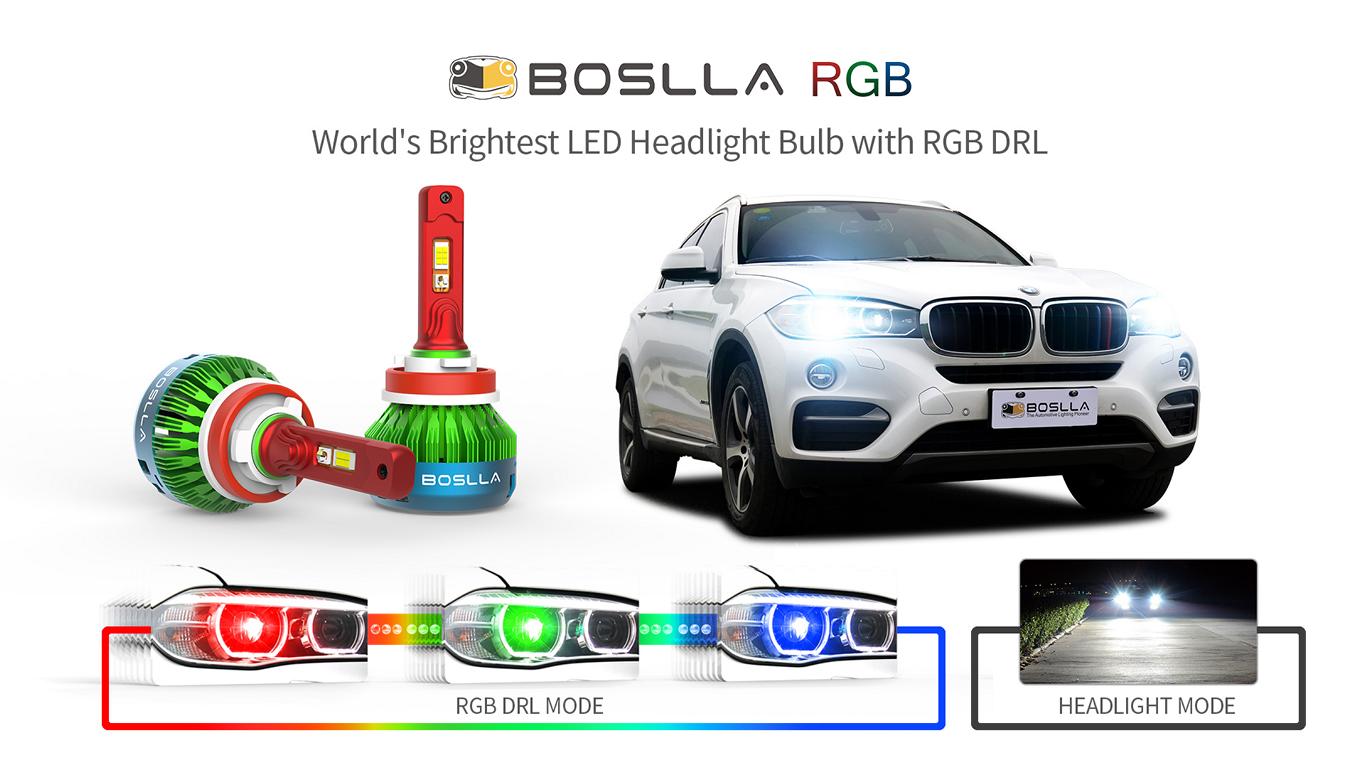 Boslla RGB: najjaśniejsza żarówka LED do samochodów na Kickstarter