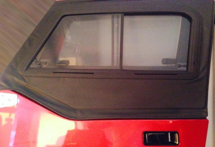 Some protection: slip-on windows for cars with half-doors!
