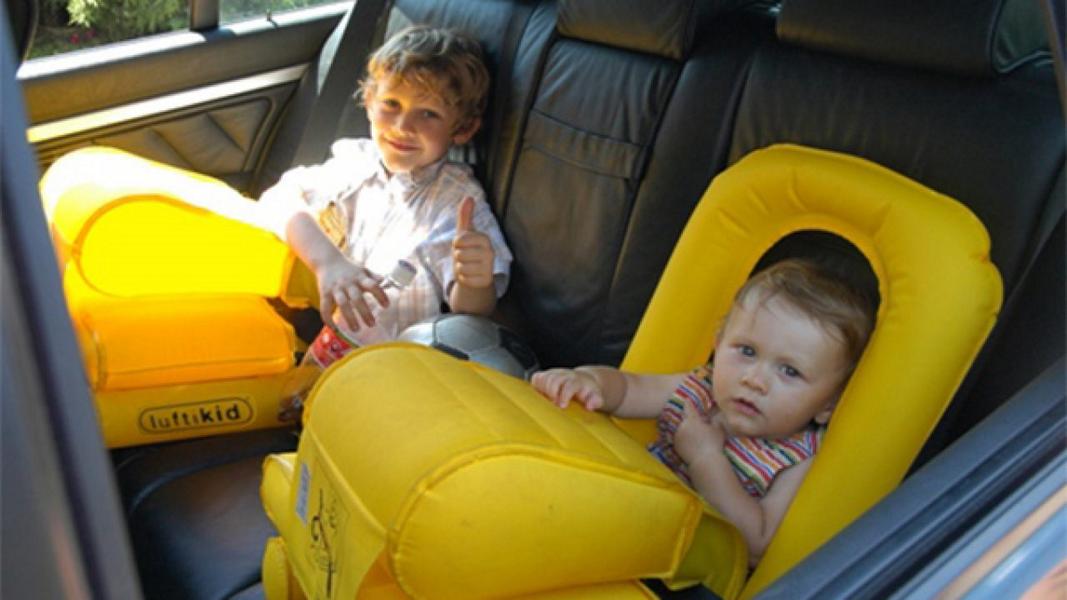 Luftikid Kinderrückhaltesystem Auto Flugzeug Luftikid   das aufblasbare Kinderrückhaltesystem!
