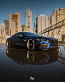 Bagged BMW M8 Coupe on multi-part low-bed Andalus!