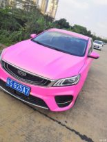 Geely Binrui with pink foiling and matching rims.