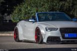 Audi A5 Cabriolet with self-made widebody kit and Rotiform rims.