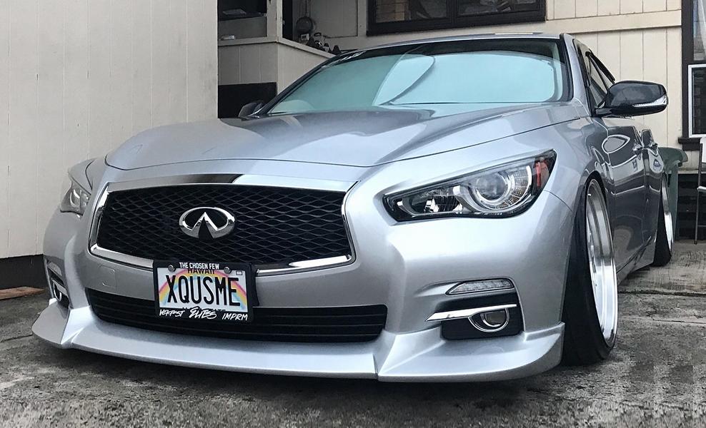 Infiniti Q50 with body kit & camber tuning: cool limo in racing style!