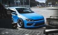 VW Scirocco in baby blue on Work Meister L1 3P Alus!