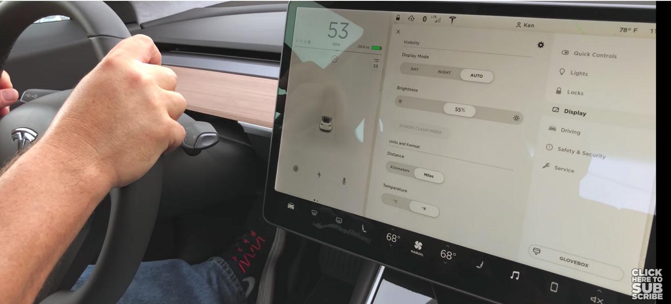 Tesla Model 3 Scheibenwischer Intervall Einstellung