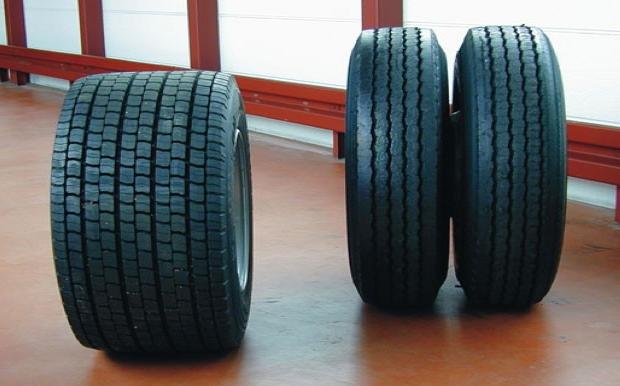 Wide tires, narrow-gauge tires