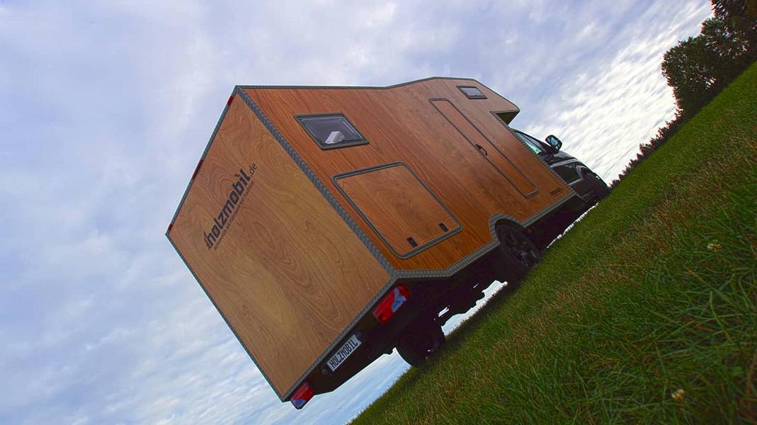 Pine Wood Camper Van Wood Crafts Caravan Decoration Toy Model Camp Site Camper 