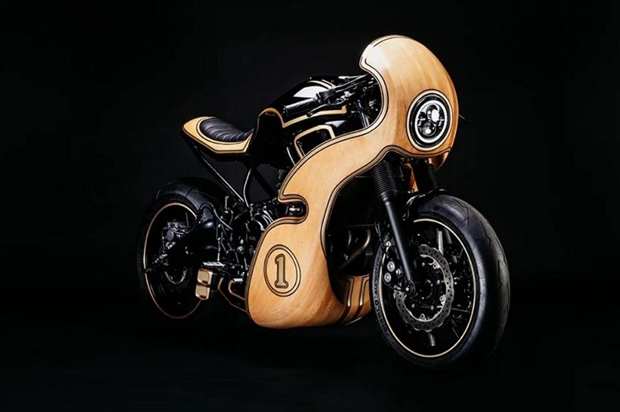 Steampunk Bike Holz Verkleidung George Woodman Garage Tuning Yamaha 1