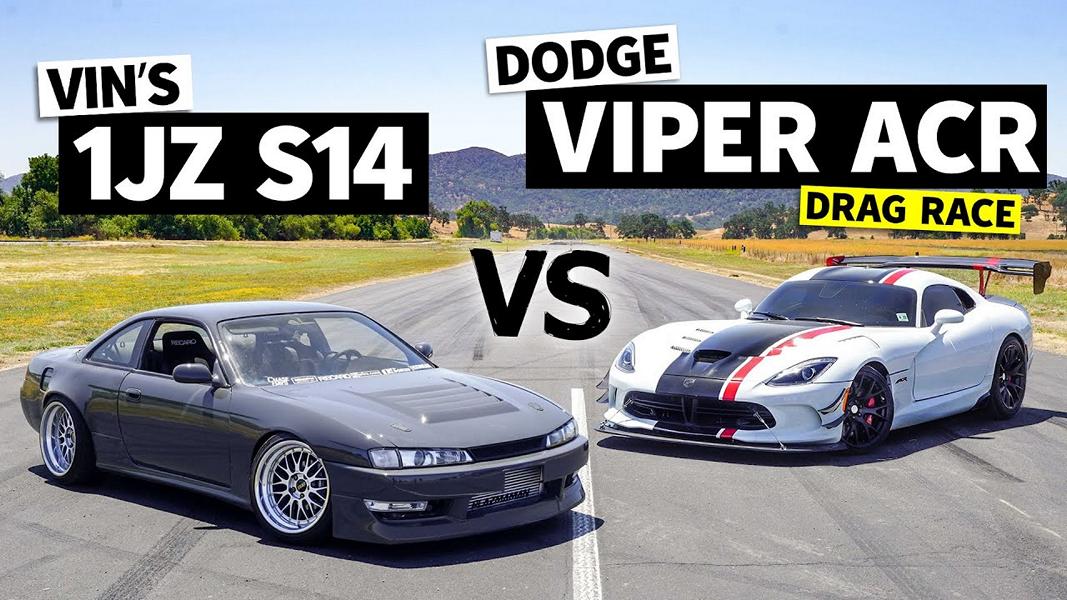 1JZ Power im Nissan 240SX vs. Dodge Viper ACR Video: 1JZ Power im Nissan 240SX vs. Dodge Viper ACR!