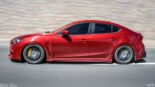 Mazda 6 Airrde Tuning Slammed 1 155x87 Rotes Mazda Tuning Pärchen mit ordentlicher Tieferlegung!