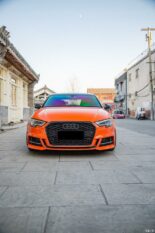 Orangefarbene Audi S3 Limousine HRE Felgen Tuning 42 155x233