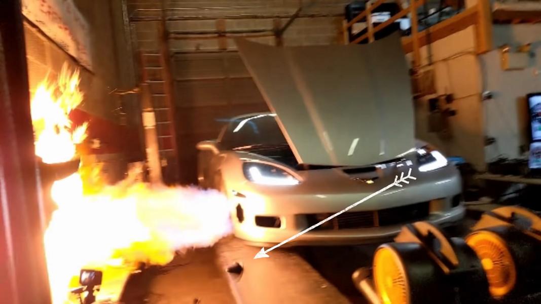 Video: 1.300 PS Tuning-Corvette fängt auf Prüfstand Feuer!