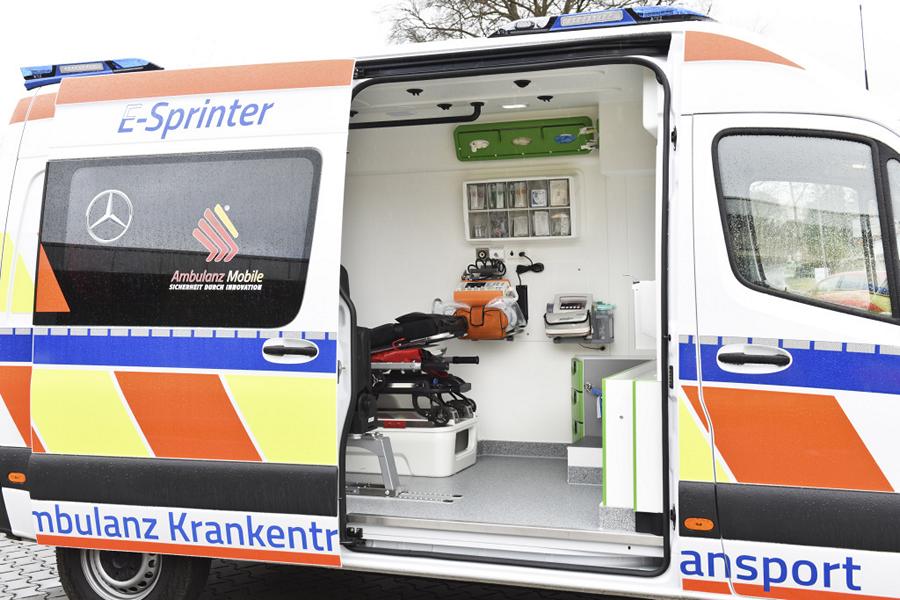 Electric ambulance (eKTW) based on the eSprinter