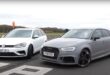 Video: VW Golf R with 420 PS vs. 520 PS Audi RS3 Sportback!