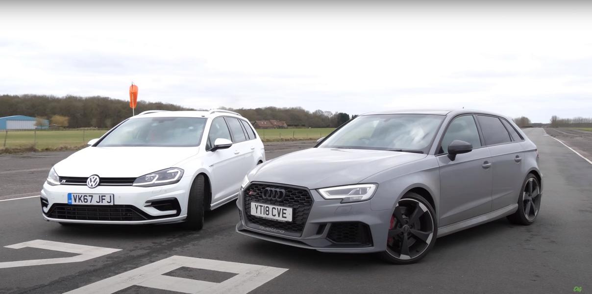 Video: VW Golf R with 420 PS vs. 520 PS Audi RS3 Sportback!