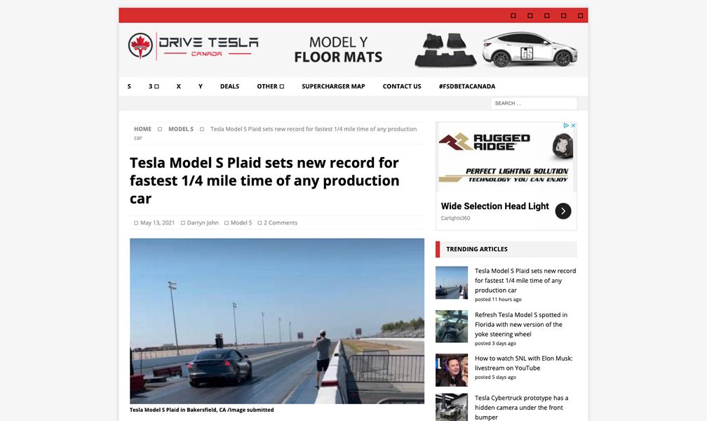 Inoffizieller 1/4-Meile-Rekord im Tesla Model S Plaid!