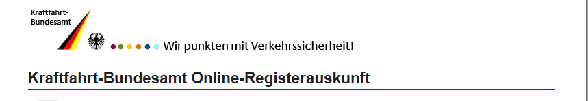 Kraftfahrt Bundesamt Online Registerauskunft