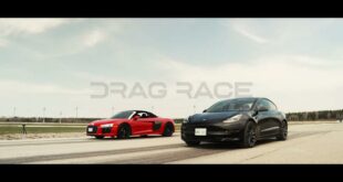 Tesla Model 3 Performance gegen Audi R8 Spyder 2 310x165 Video: 2021 Tesla Model 3 Performance gegen Audi R8 Spyder
