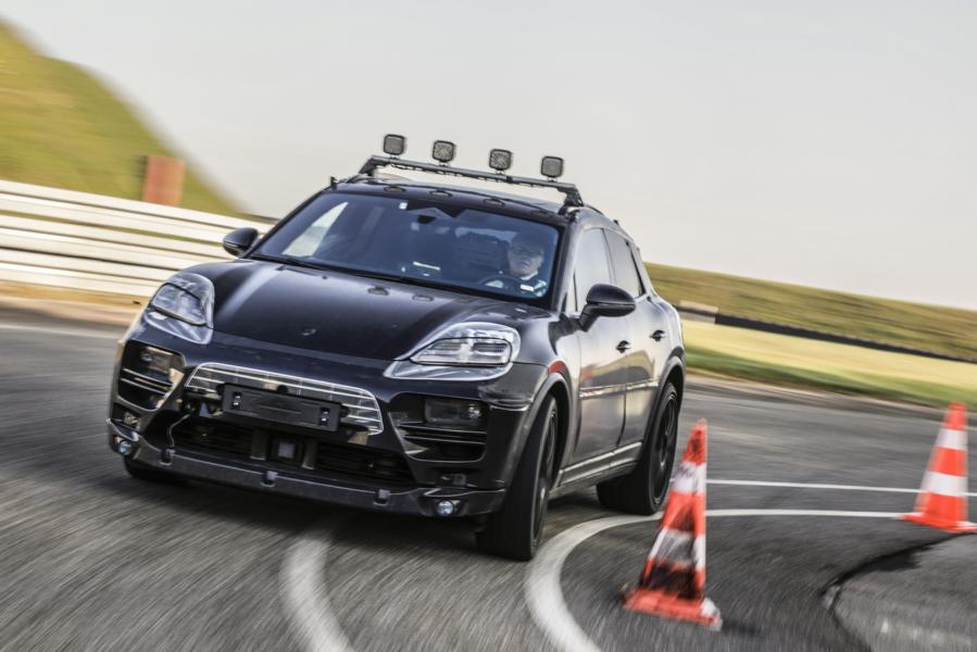Fully electric Porsche Macan on the road as a prototype!