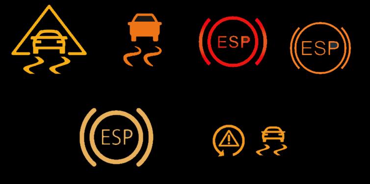 Fahrdynamikregelung ESP elektronisches Stabilitaetsprogramm Symbol Ursachen & Folgen einer leuchtenden / blinkenden ESP Kontrollleuchte
